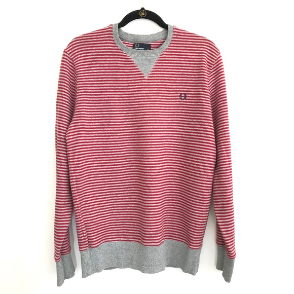 fred perry grey pink sweatshirt